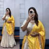 Yellow Colour Soft Chinon Silk With Designer Lehenga With Blouse Dupatta Best Wholesale Shop In Surat Vt 01
